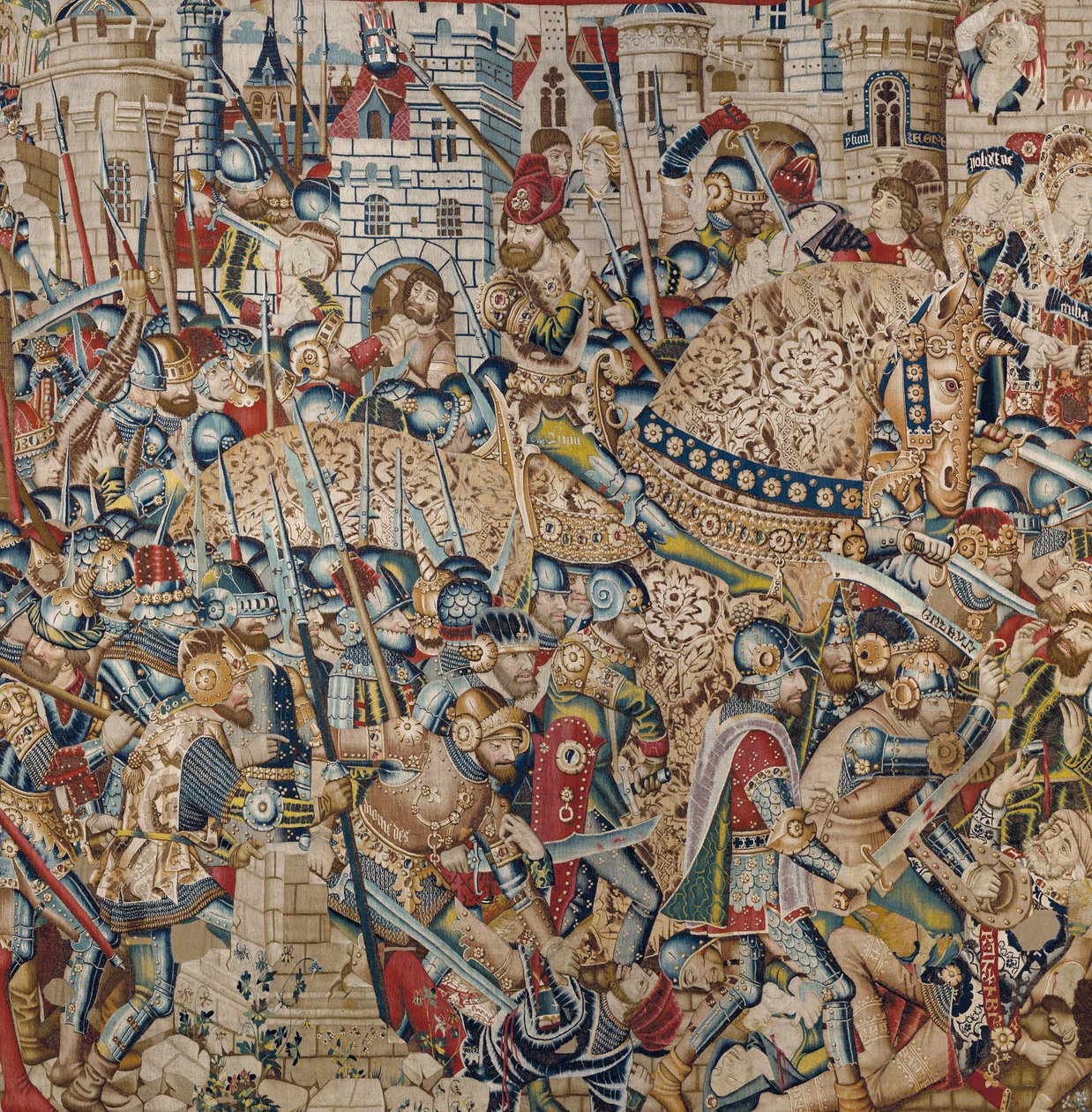 La guerra de Troya: La destrucción de Troya, c.1470 (tapiz) de (fl.1450 75) Master of Coetivy