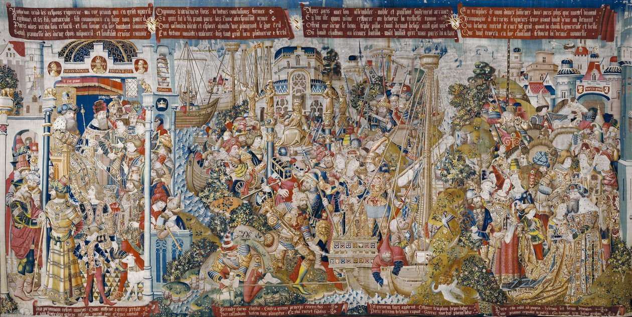 La guerra de Troya: El rapto de Helena, c.1470 (tapiz) de (fl.1450 75) Master of Coetivy