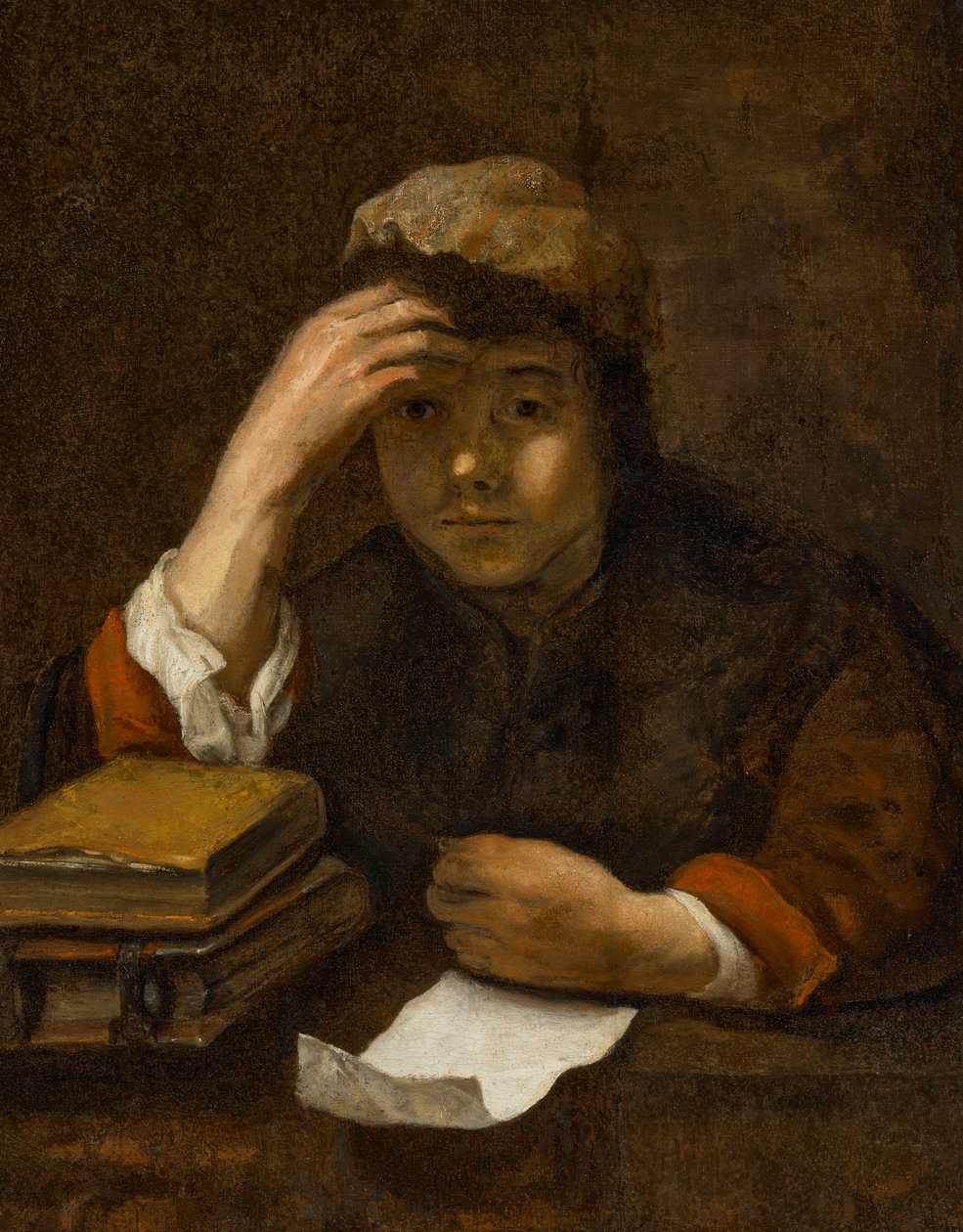 Un niño leyendo (óleo sobre lienzo) de (studio of) Rembrandt Harmensz. van Rijn