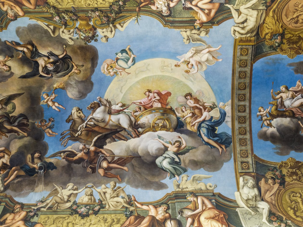 Alegoría del Sol (pintura de la bóveda de la Galerie dorée, por François Perrier, 1645) de Unknown