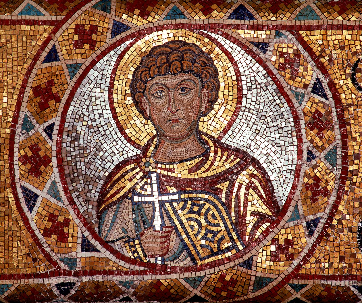 Un Arcángel. Mosaico ubicado en la Iglesia de Santa Maria della Martorana en Palermo de Unknown