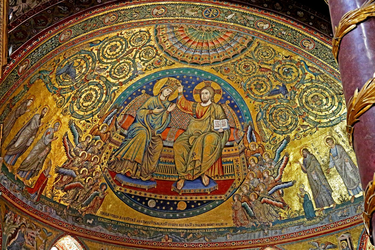 Mosaico del ábside con la Coronación de la Virgen de Unknown