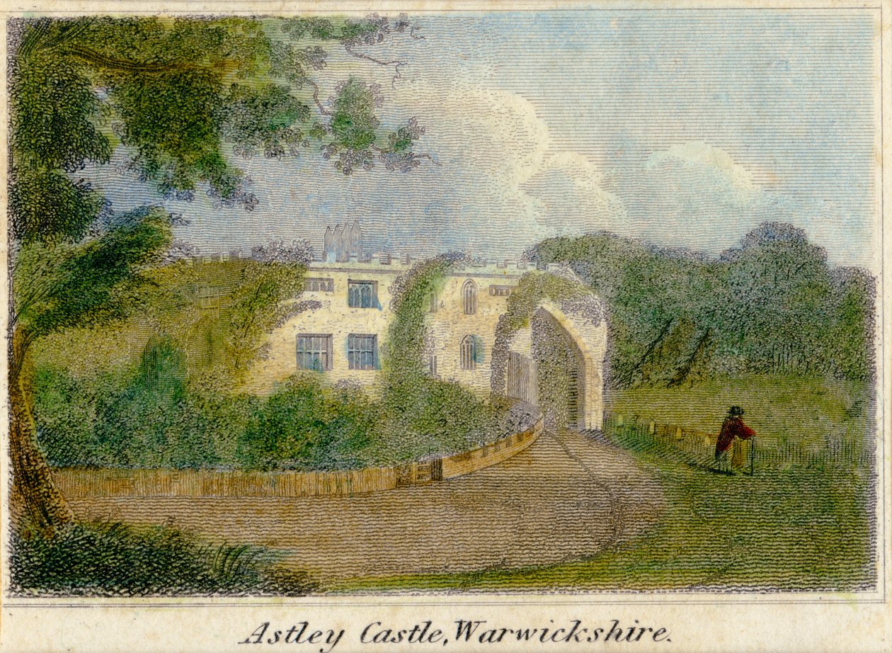 Castillo de Astley, Warwickshire, c.1830 de Unknown