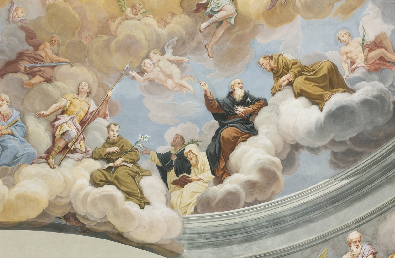 Detalle de la cúpula, Iglesia de San Abbondio, Mezzegra, Como, Lombardía, Italia de Unknown