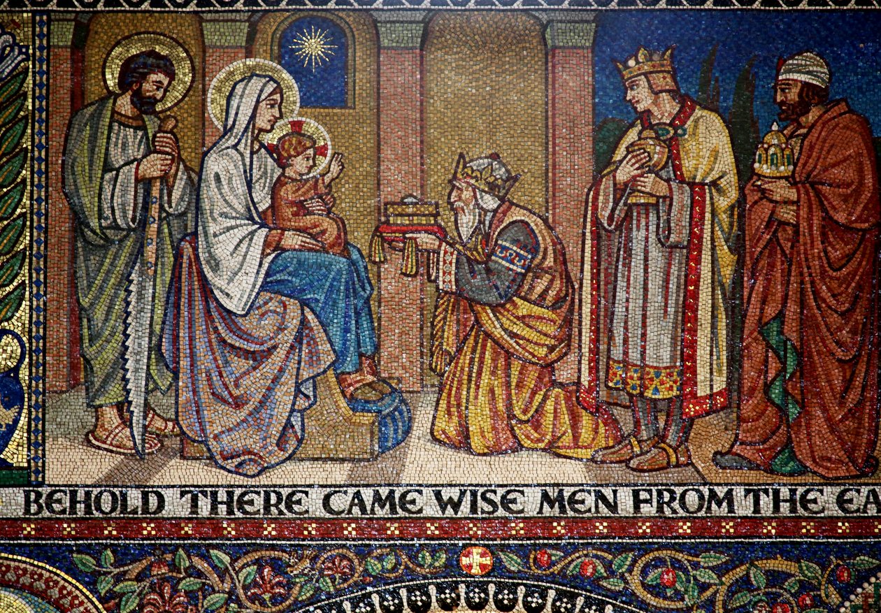 Droitwich, Iglesia del Sagrado Corazón y Santa Catalina: Mosaicos de Frank Peacock y Gabriel Pippet, 1920s de Unknown