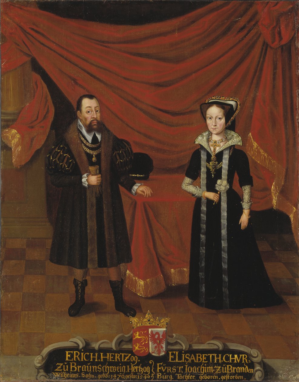 Duque Erik I de Brunswick-Calenberg y su segunda esposa Elisabeth, Princesa de Brandeburgo, c.1530 de Unknown
