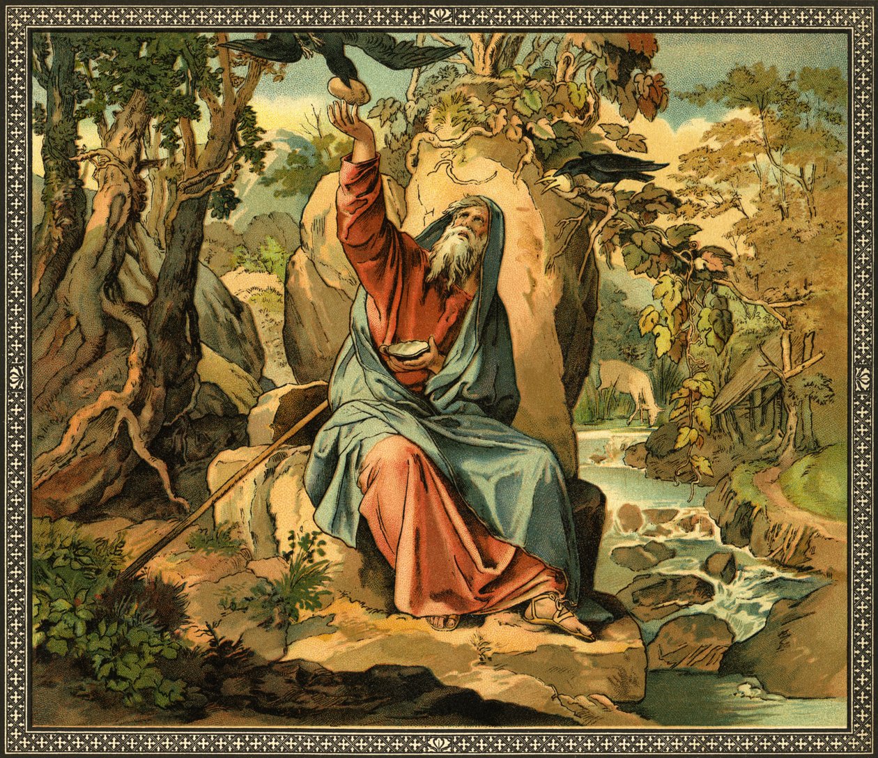 Elías alimentado por el - Biblia de Unknown