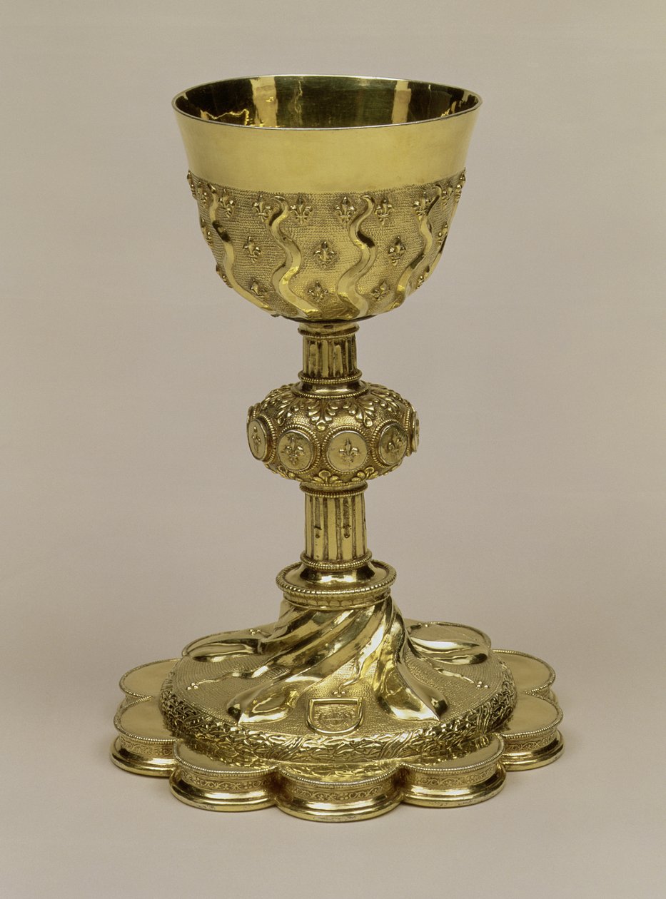 Cáliz de plata dorada de Francisco I sobre un pie decafoil con el escudo de armas de Fabius Mirto Frangipani (1514-87) Arzobispo de Nazaret, hecho en París, 1532-33 de Unknown
