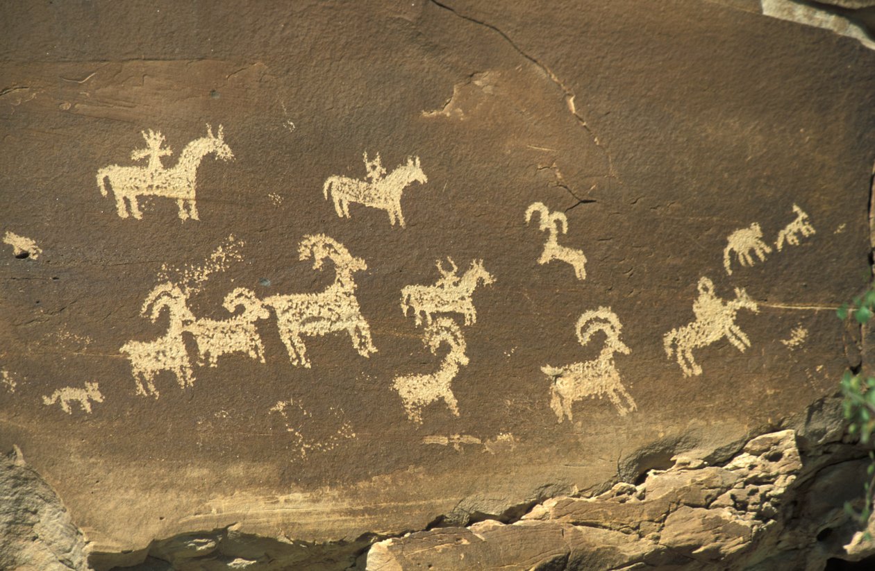 Graffiti indios, Parque Nacional Arches, Utah, Estados Unidos de América, América del Norte de Unknown
