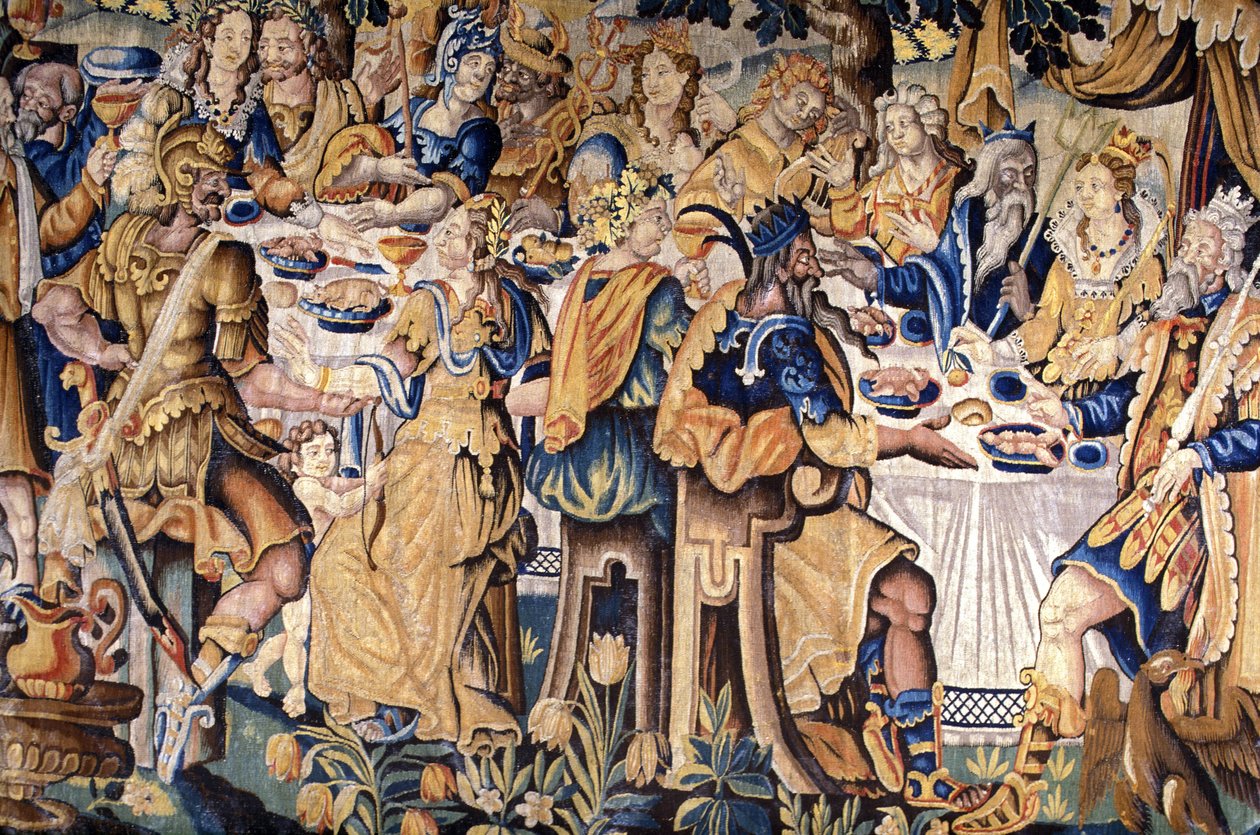Indre & Loire N* 114 - Castillo de Chinon - "La comida de los dioses" - Tapiz flamenco del siglo XVII de Unknown