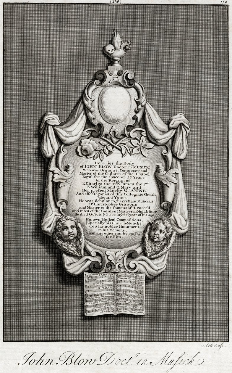 Memorial de John Blow, Abadía de Westminster de Unknown