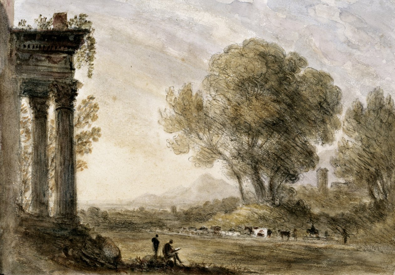 Paisaje al estilo de Claude por William Crotch, 1838 de Unknown
