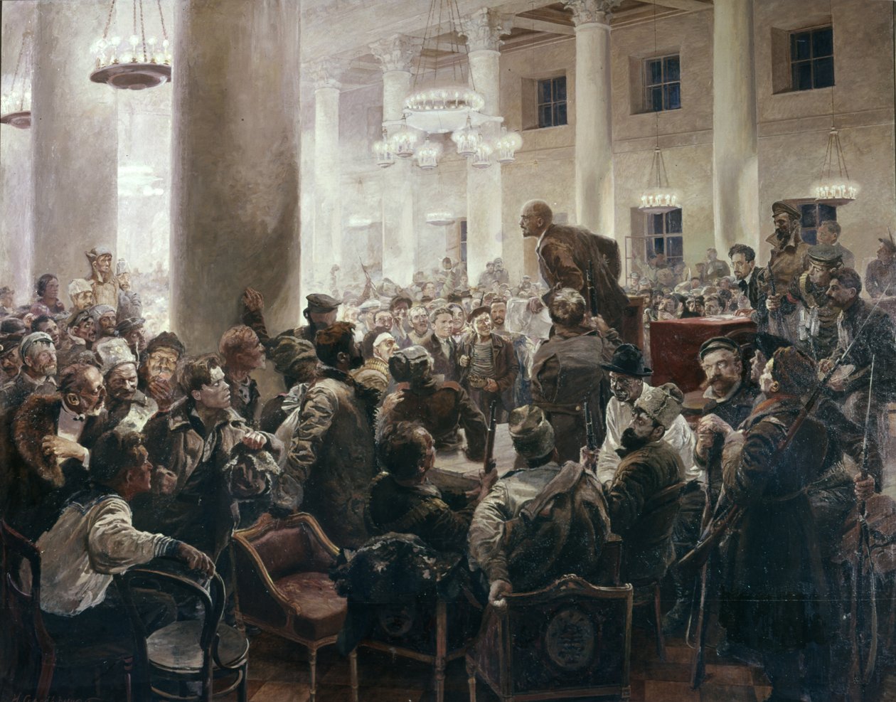 Lenin hablando en el Congreso de los Soviets de toda Rusia de Unknown