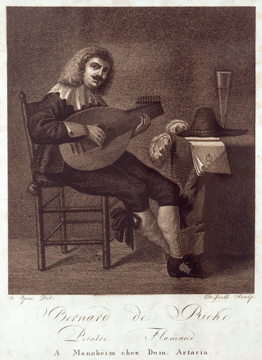 Laudista sentado en la mesa de Unknown