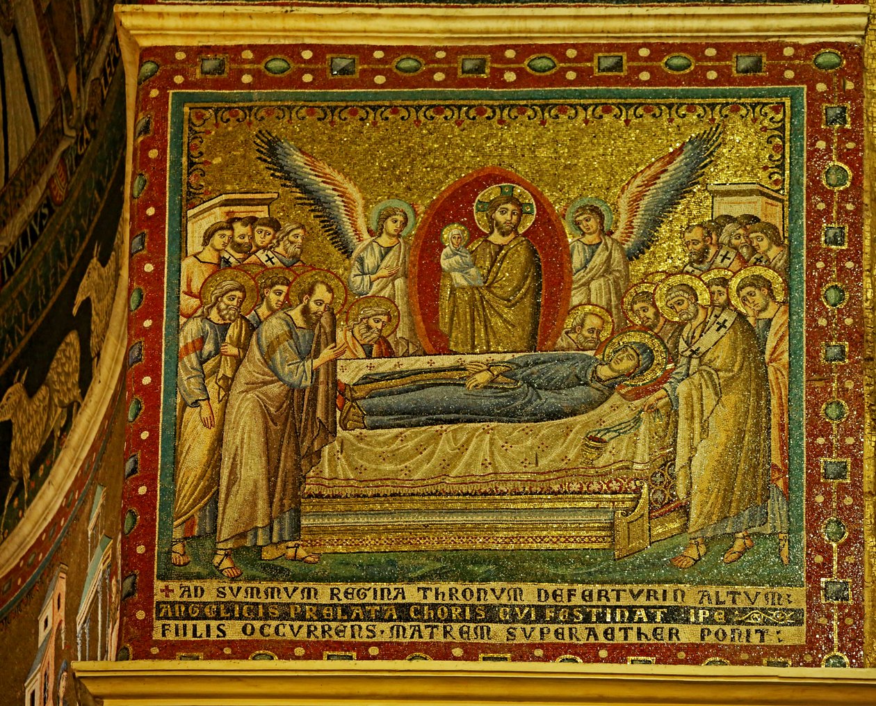 Mosaico en el Ábside con la Muerte de la Virgen María de Unknown