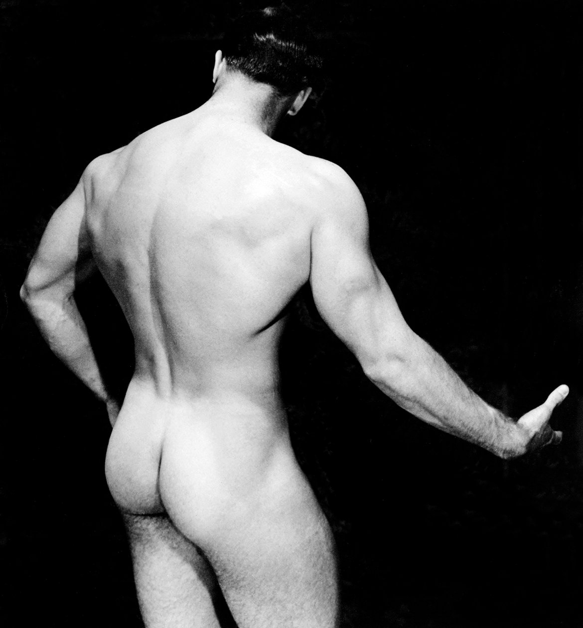 Fisicoculturista desnudo vista trasera, San Francisco, California, c.1950 de Unknown