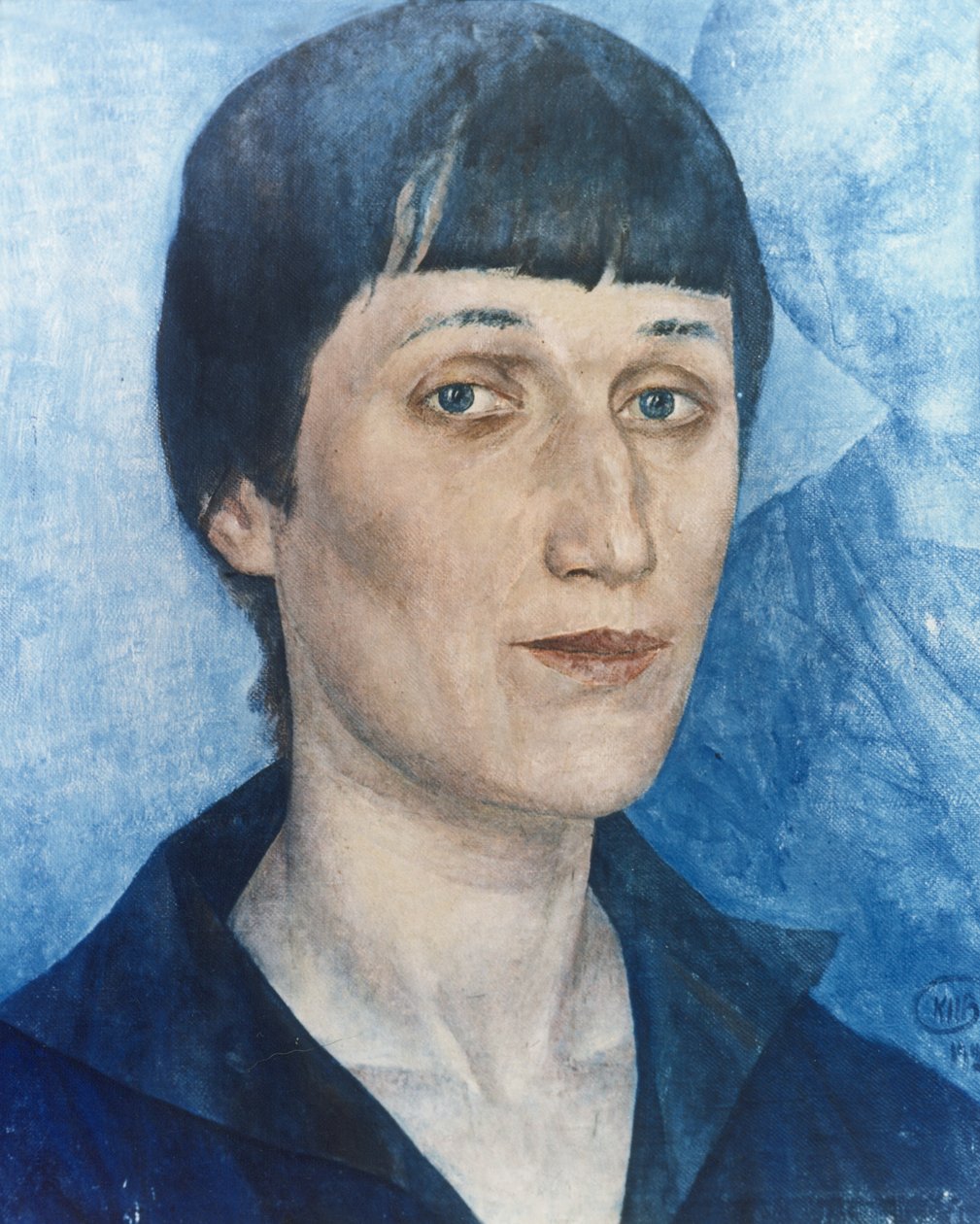 Retrato de la poeta rusa Anna Ajmátova (1888-1966) por Petrov-Vodkin, 1922. de Unknown