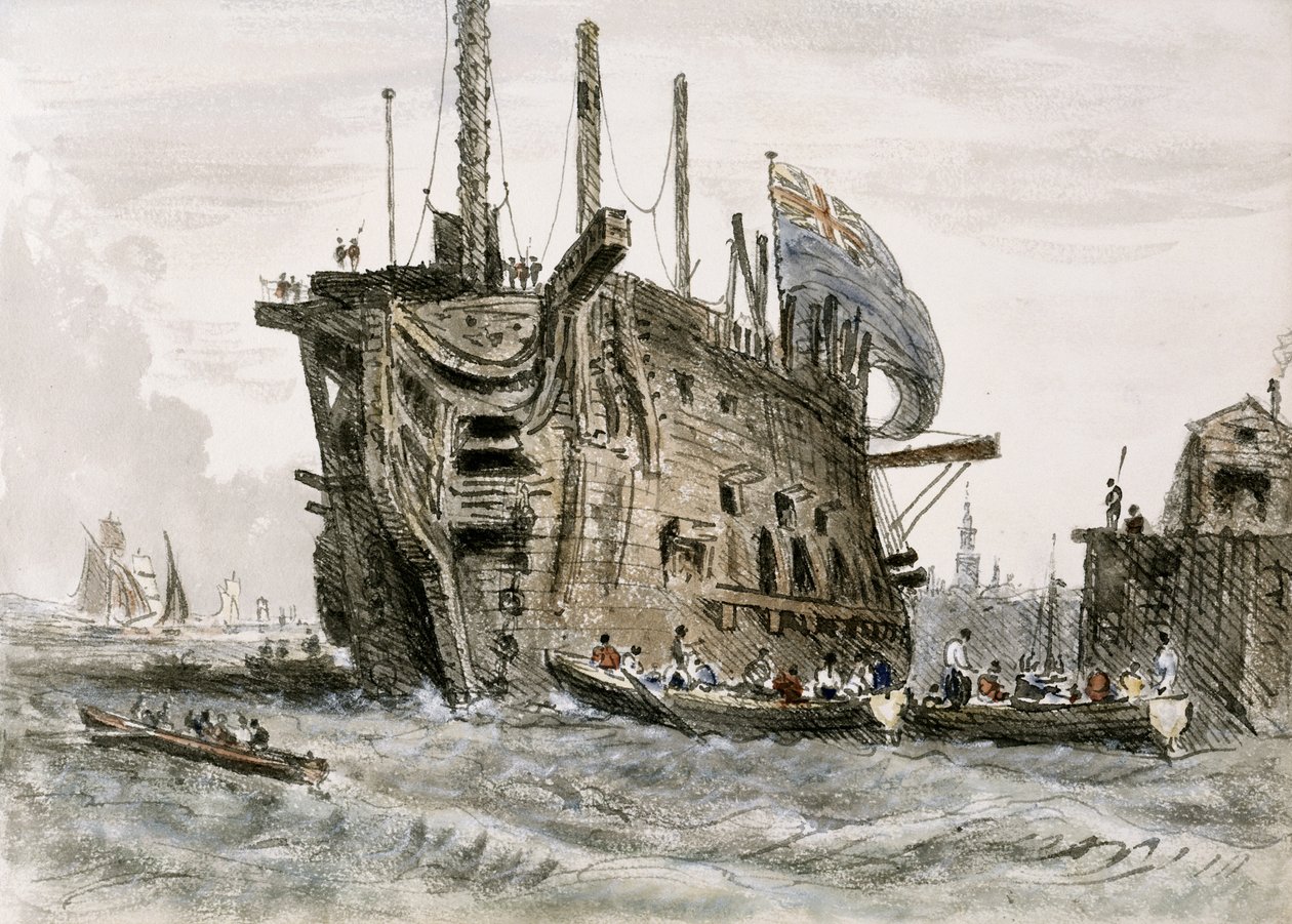 Barco prisión - por William Crotch de Unknown