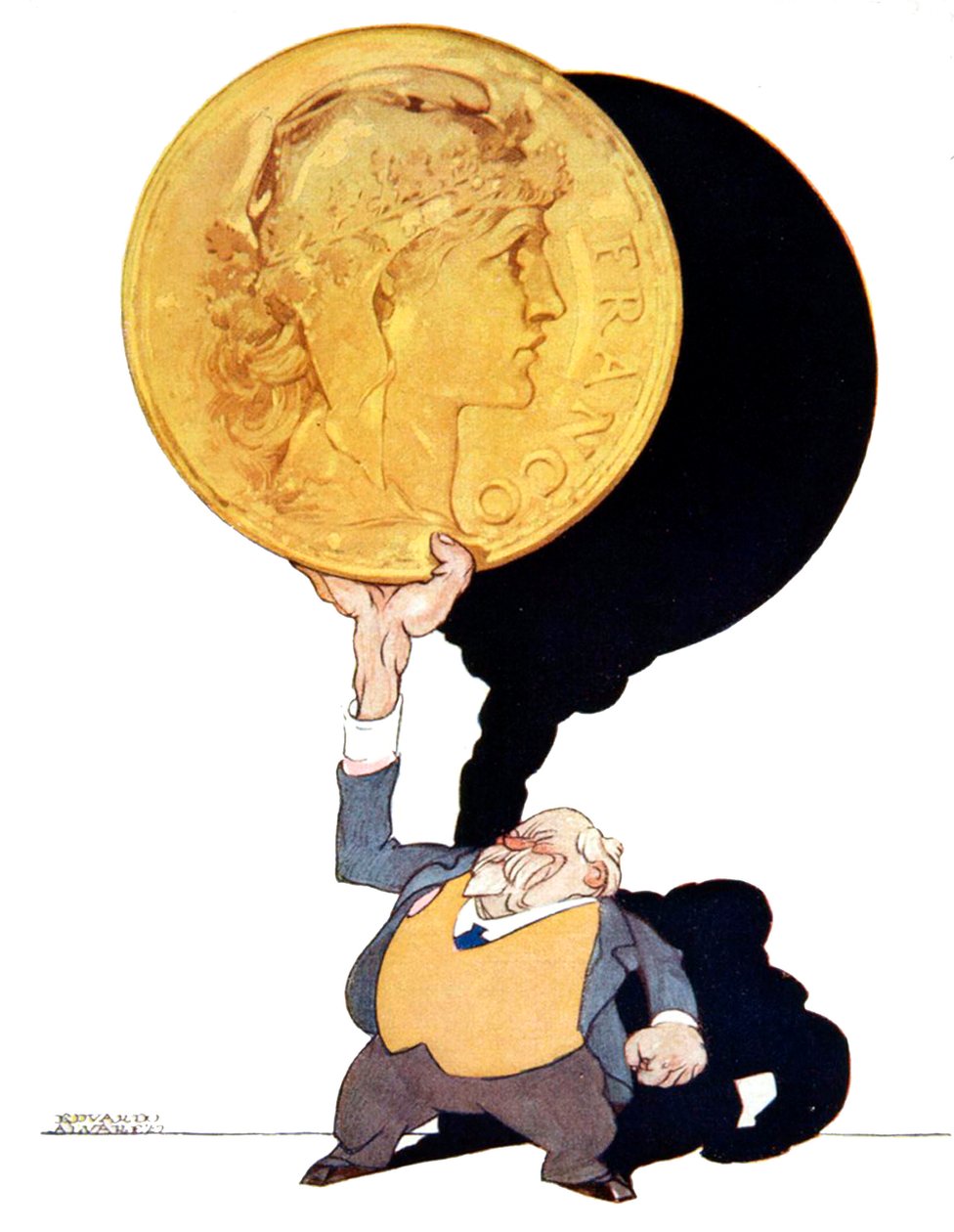 Raymond Poincare, el atleta de Francia, caricatura española, 1926 de Unknown
