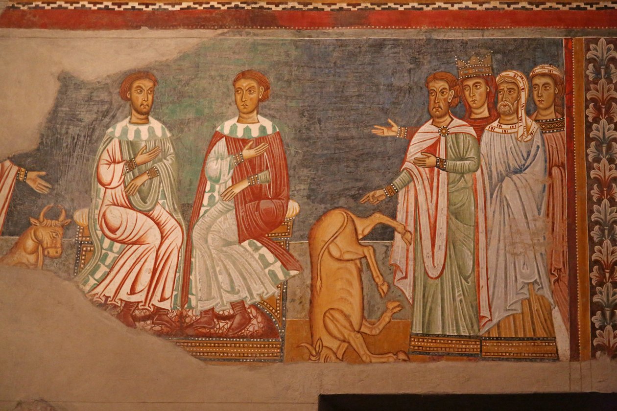 Escena de la vida del Emperador Constantino y San Silvestre de Unknown