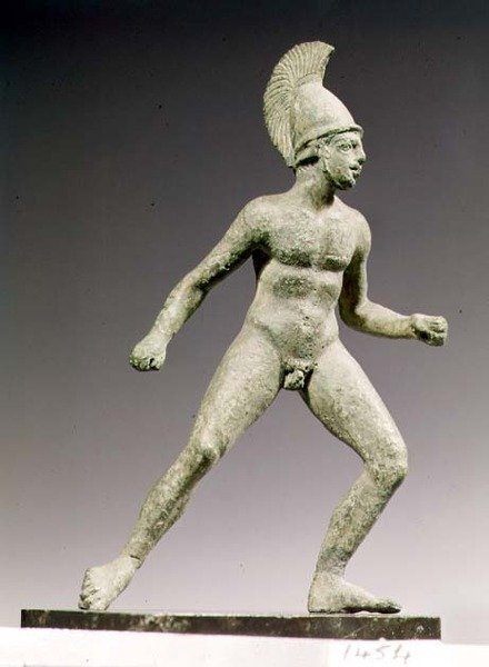Estatua de un guerrero sin barba en la actitud de Ajax, hijo de Oileus, romano, 350-300 a.C. de Unknown