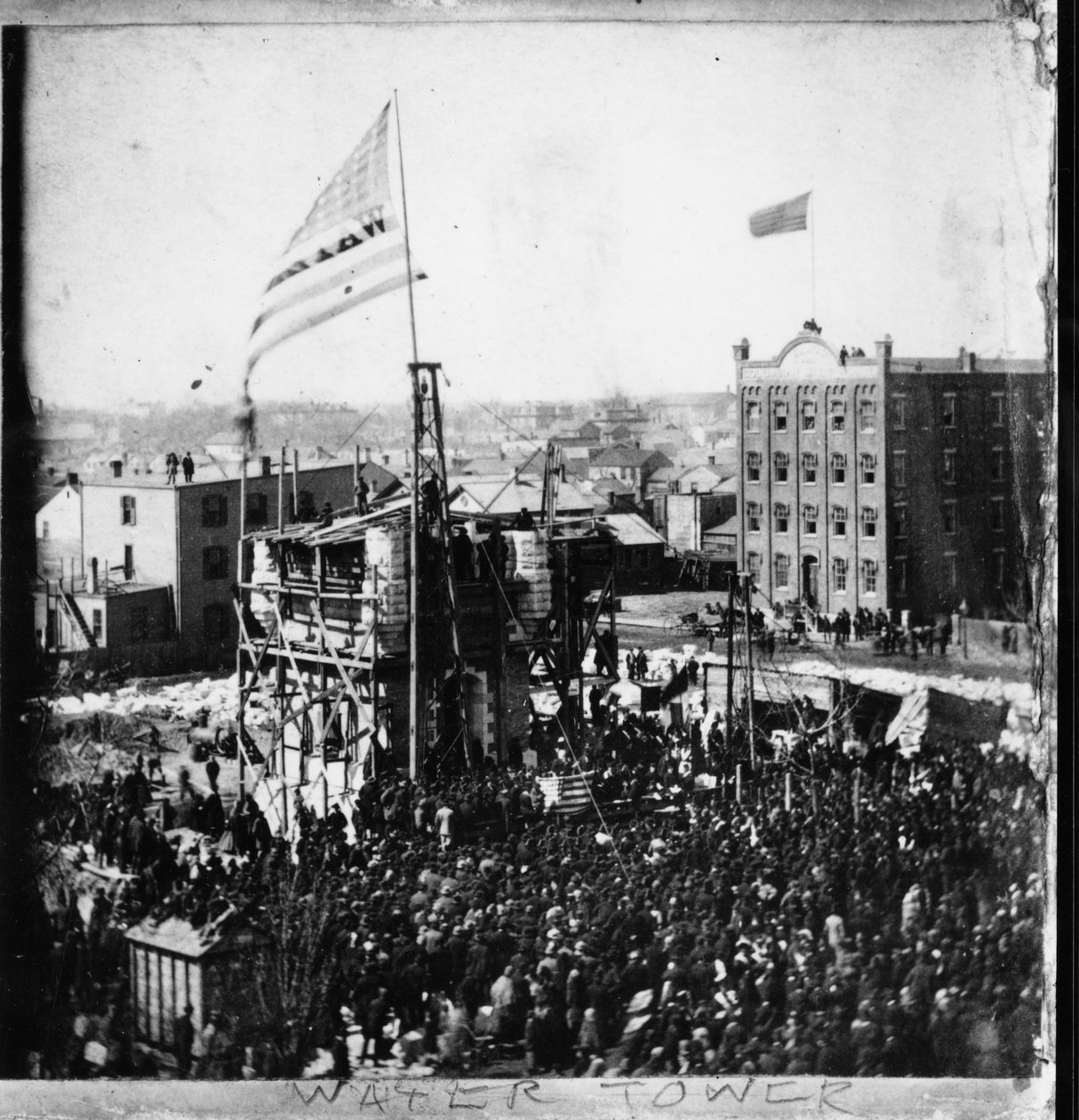 Colocación de la primera piedra de la Torre de Agua de Chicago, 25 de marzo de 1867 de American Photographer