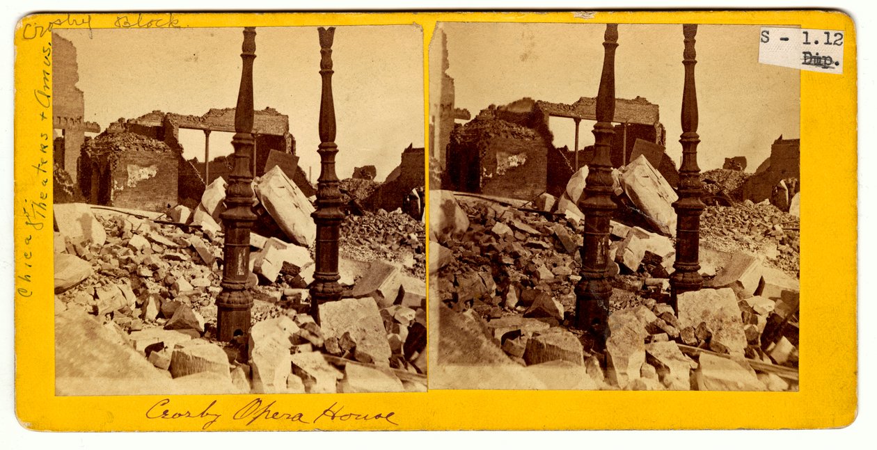 Ruinas de la Ópera de Crosby después del Gran Incendio de Chicago, 1871 de American Photographer