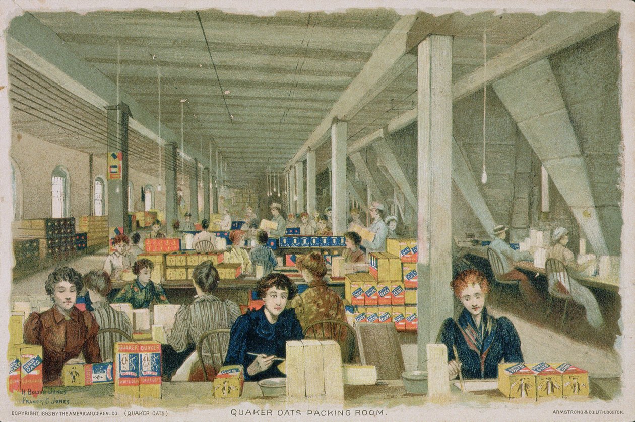 Sala de empaque de Quaker Oats, 1893 de American School