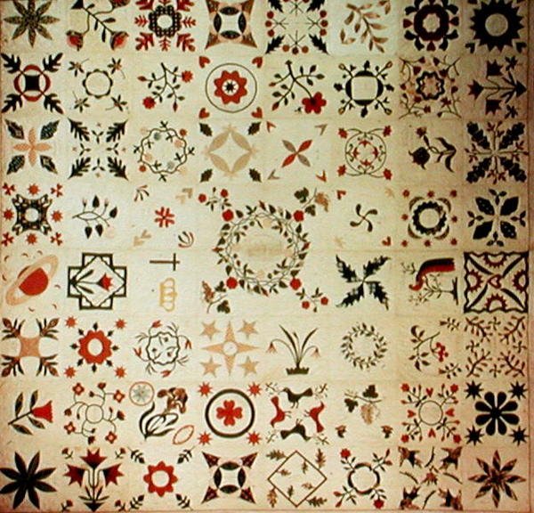 Colcha de álbum para Mary Hill, de Maltaville, Nueva York, 1847 de American School