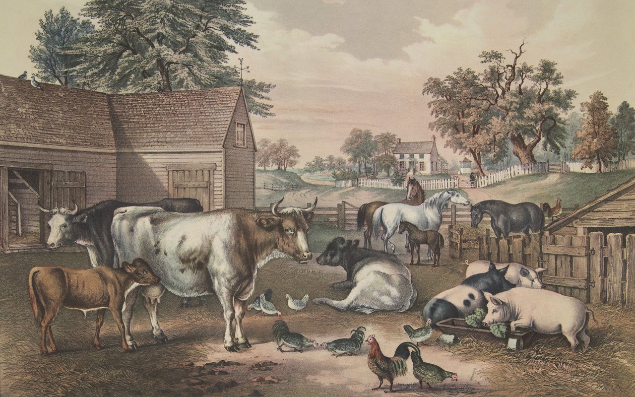 Granja americana - Tarde, pub. 1857 de American School