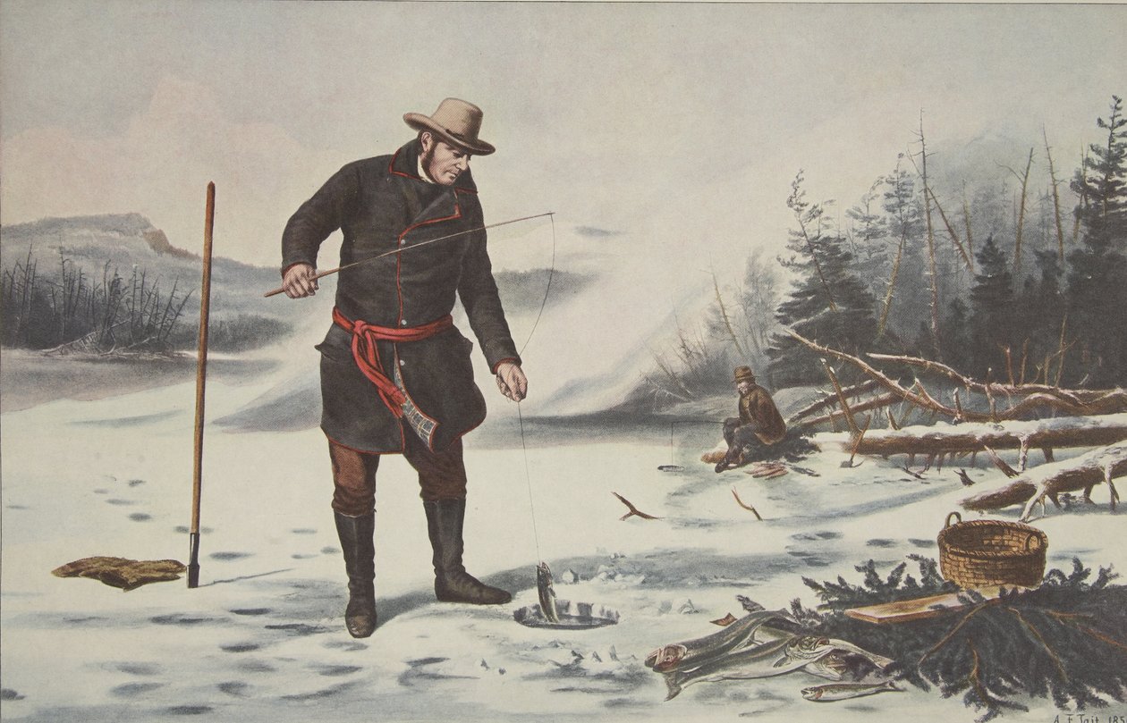Deportes de Invierno Americanos - Pesca de Trucha en el Lago Chateaugay (Condado de Franklin, N.Y.) de American School