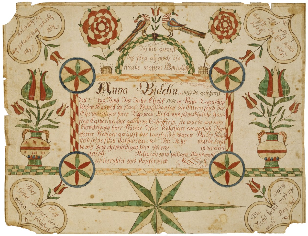 Certificado de nacimiento, c. 1820-1830 de American School