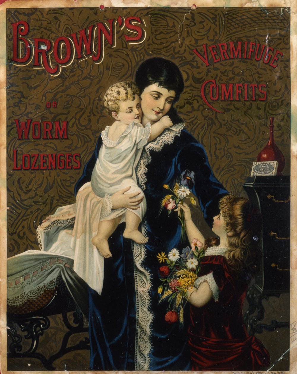 Comfits de vermífugo de Browns o pastillas para lombrices de American School