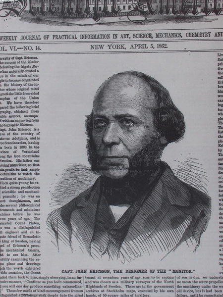 John Ericsson (1806-1862) en Scientific American, 5 de abril de 1862 de American School