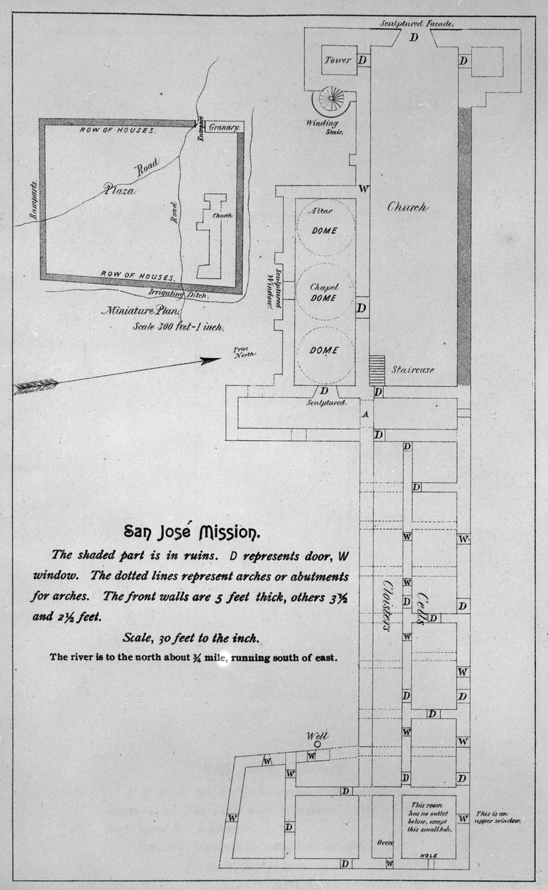 Plano de la Misión San José y San Miguel de Aguayo de American School