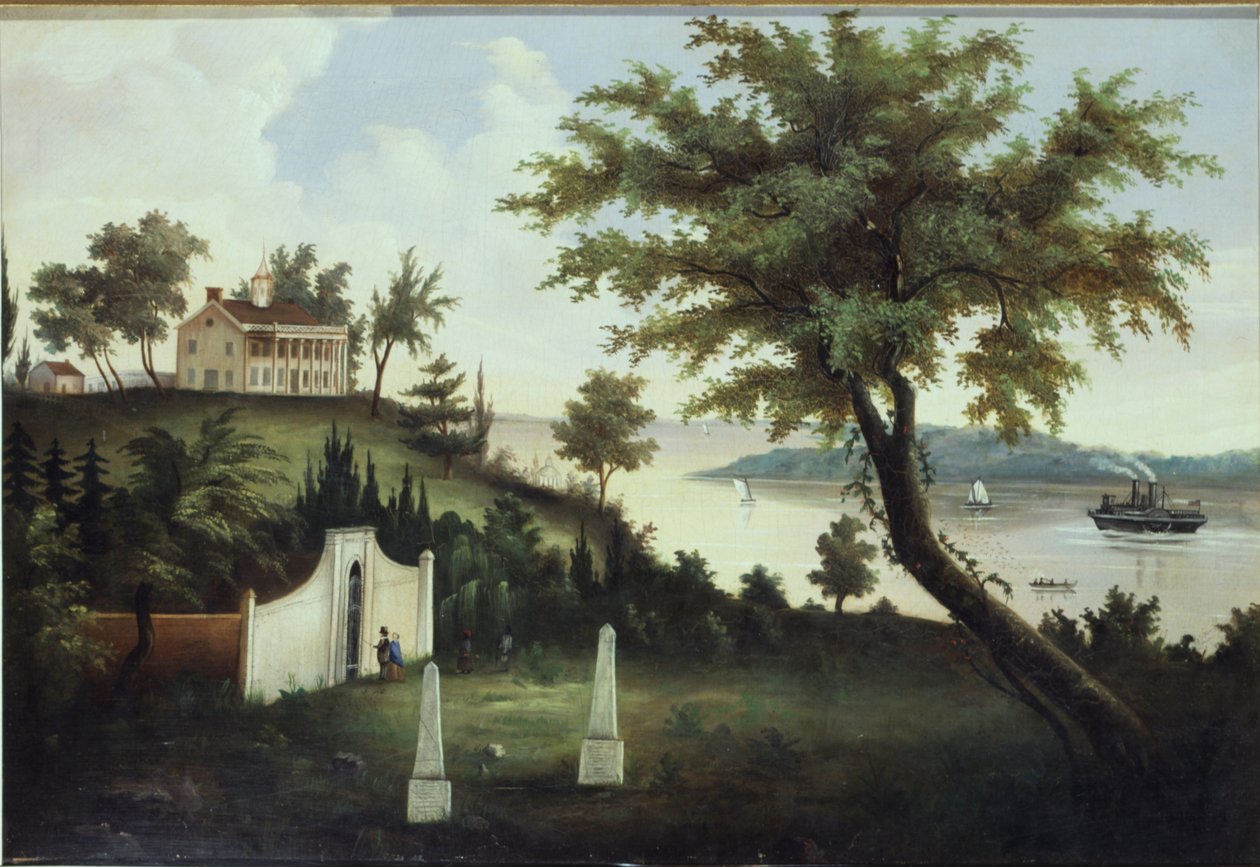 Mount Vernon, hogar de George Washington, en el río Potomac, c.1860 de American School