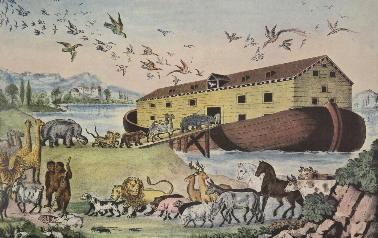 El Arca de Noé, Y entraron con Noé en el arca, de dos en dos de toda carne en la que había aliento de vida - Gén. VII 15 de American School