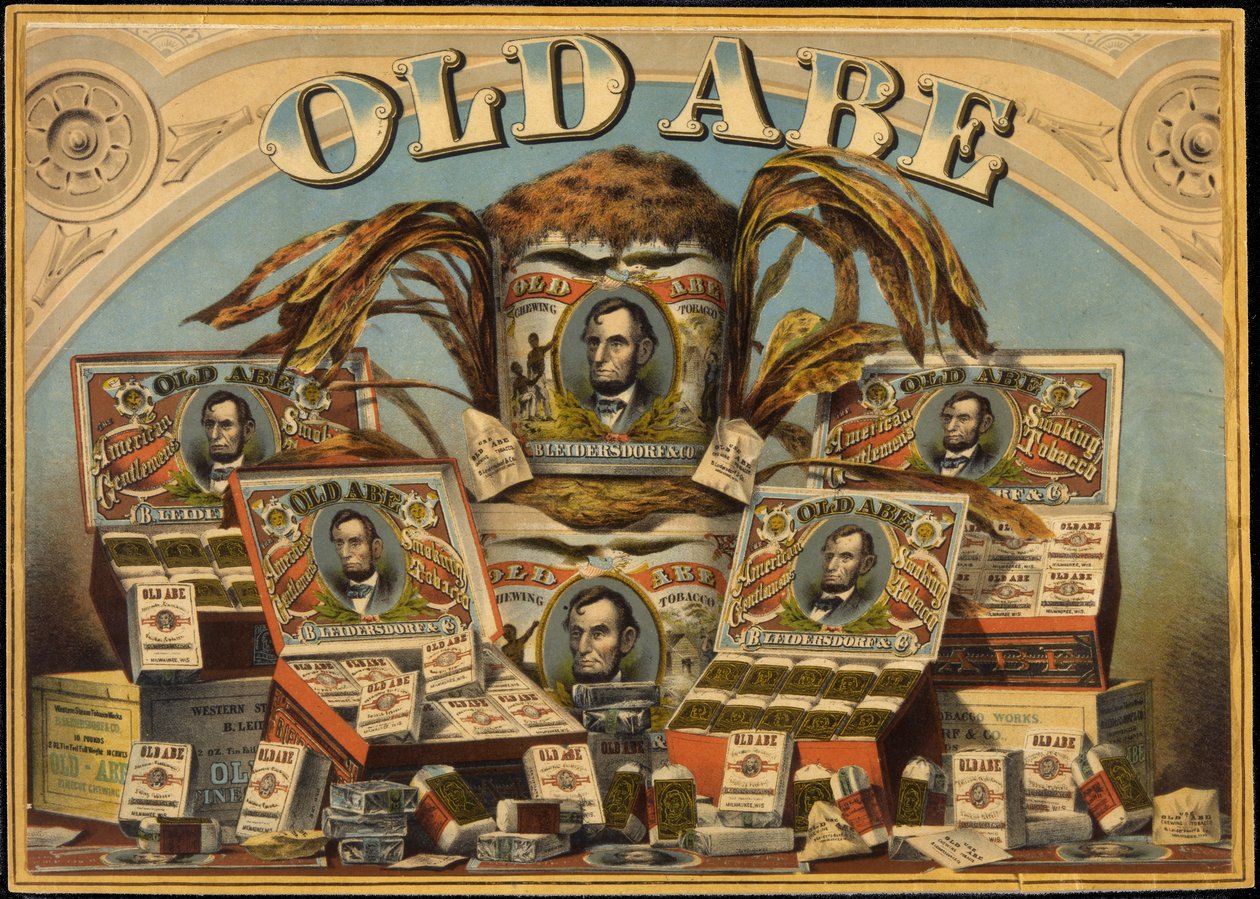 Old Abe fumando tabaco de American School