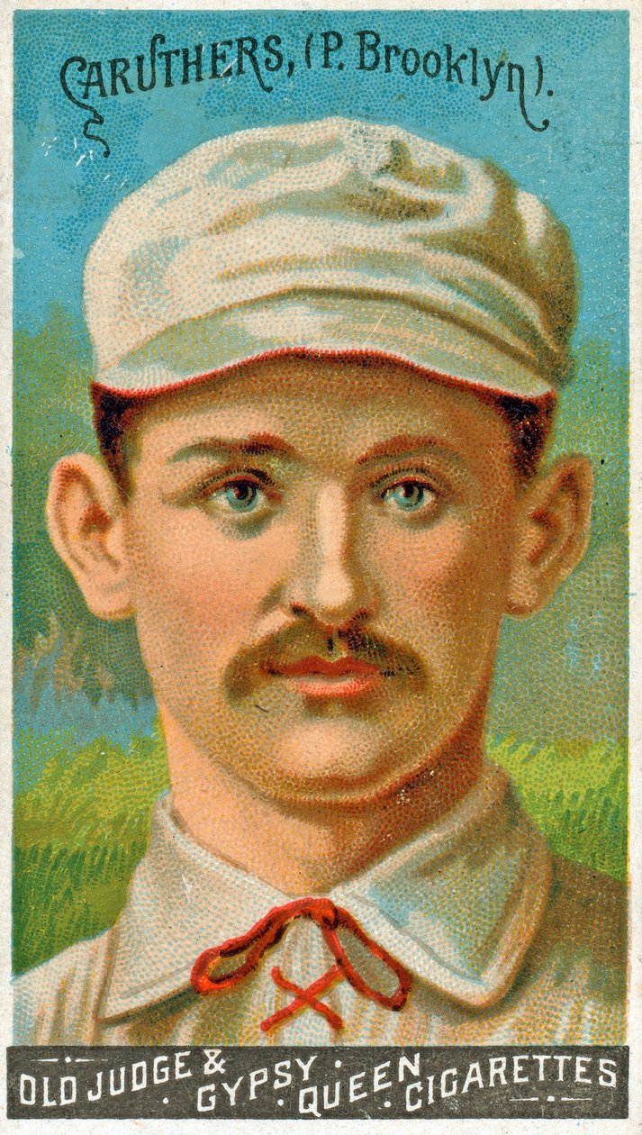 Retrato de Bob Caruthers, Brooklyn Trolley-Dodgers, 1887 de American School