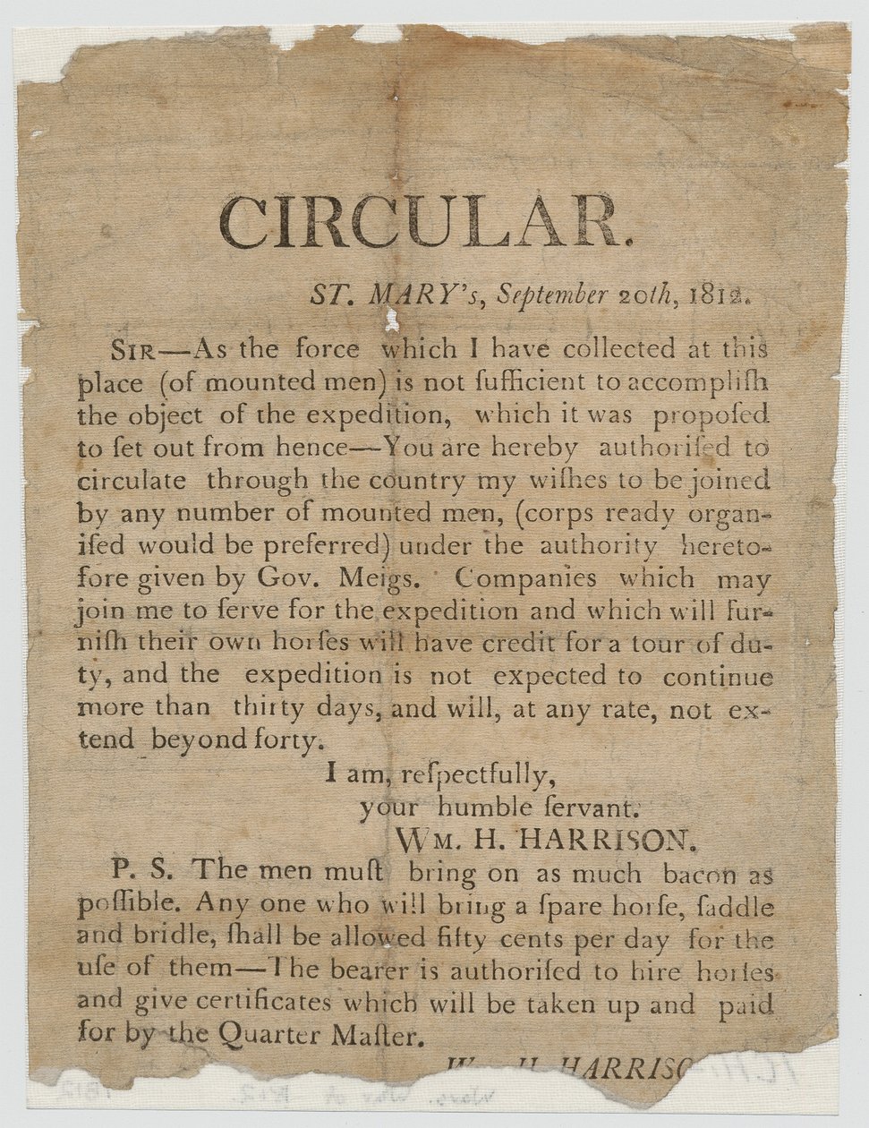 Póster de reclutamiento para la Guerra de 1812 de American School