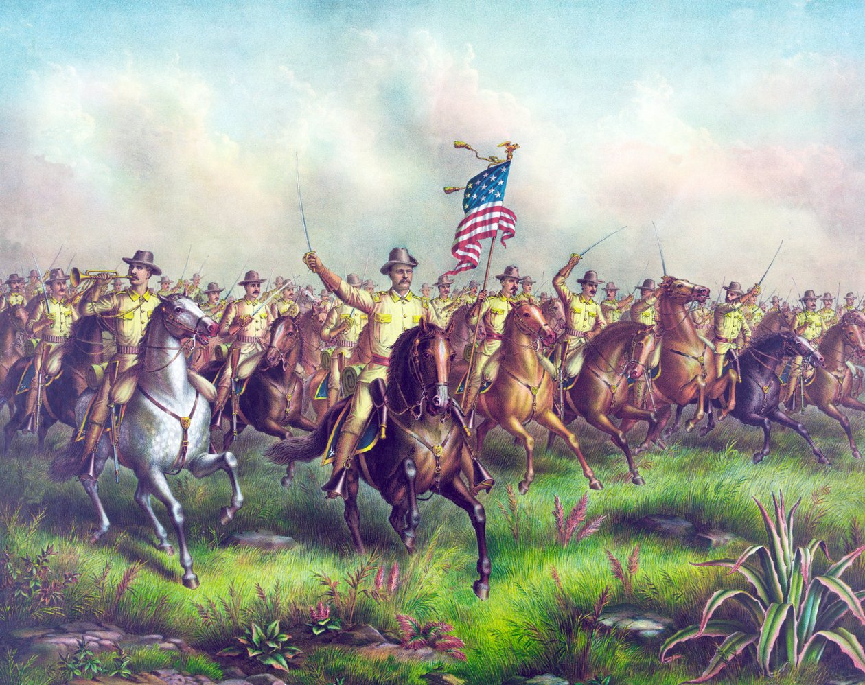 Rough-Riders, liderados por el coronel Theodore Roosevelt, pub. 1898 de American School