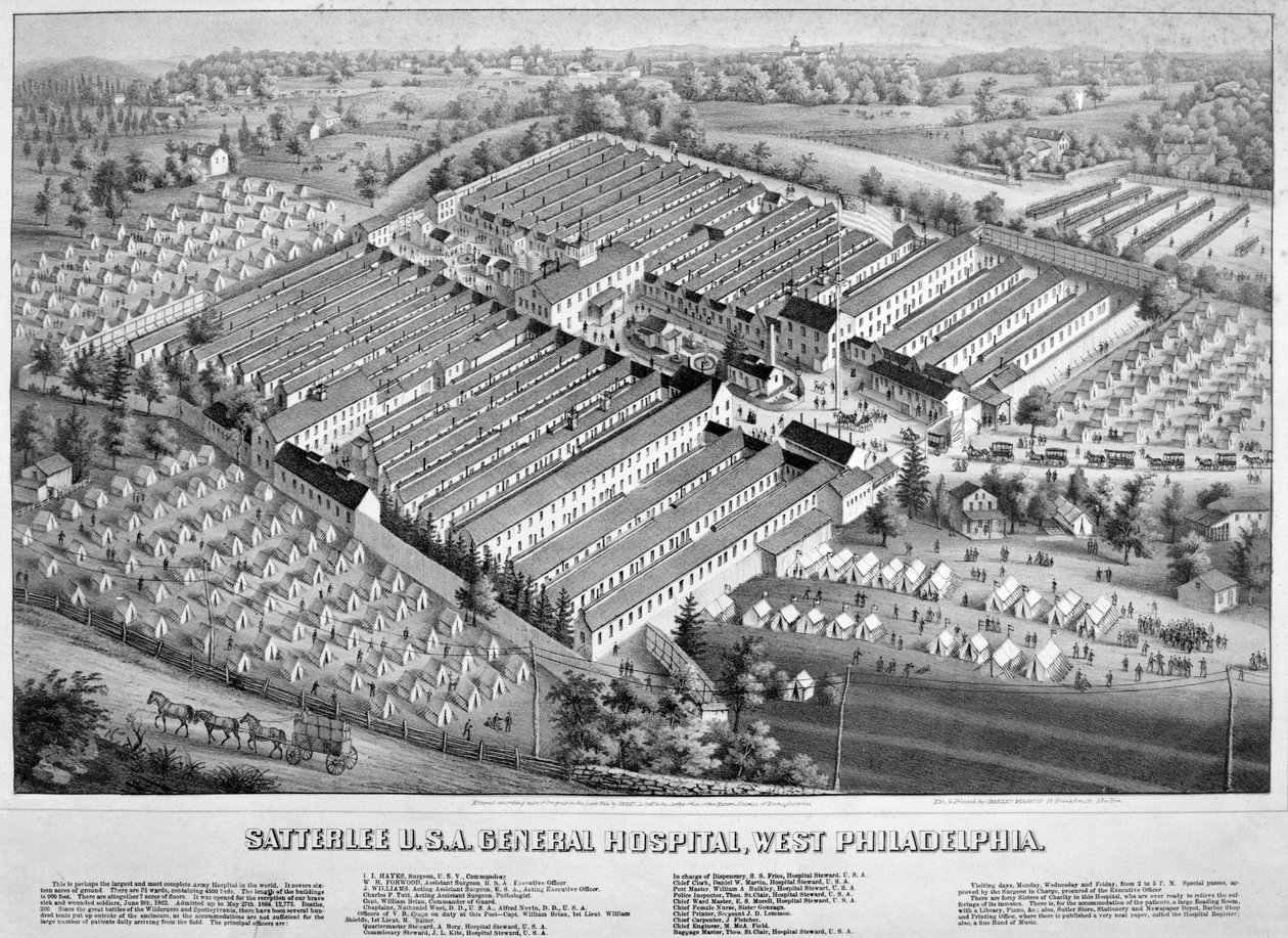 Hospital Satterlee, Filadelfia, Pensilvania, 1863 de American School