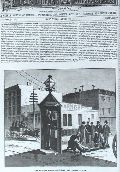 El Sistema de Teléfono y Patrulla de la Policía de Chicago, de Scientific American, 23 de abril de 1881 de American School