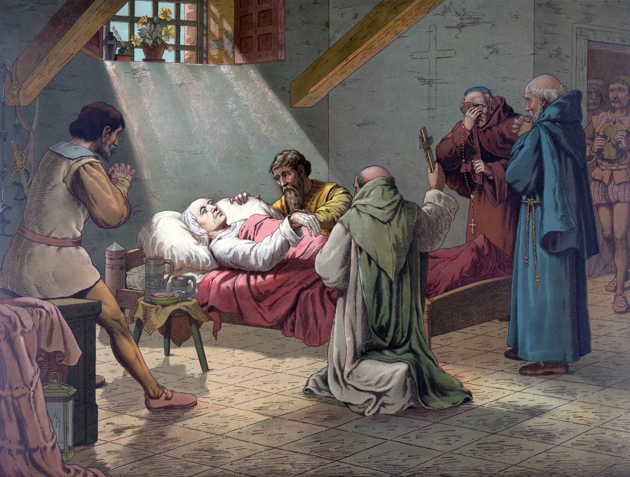 La muerte de Colón, pub. 1893 de American School