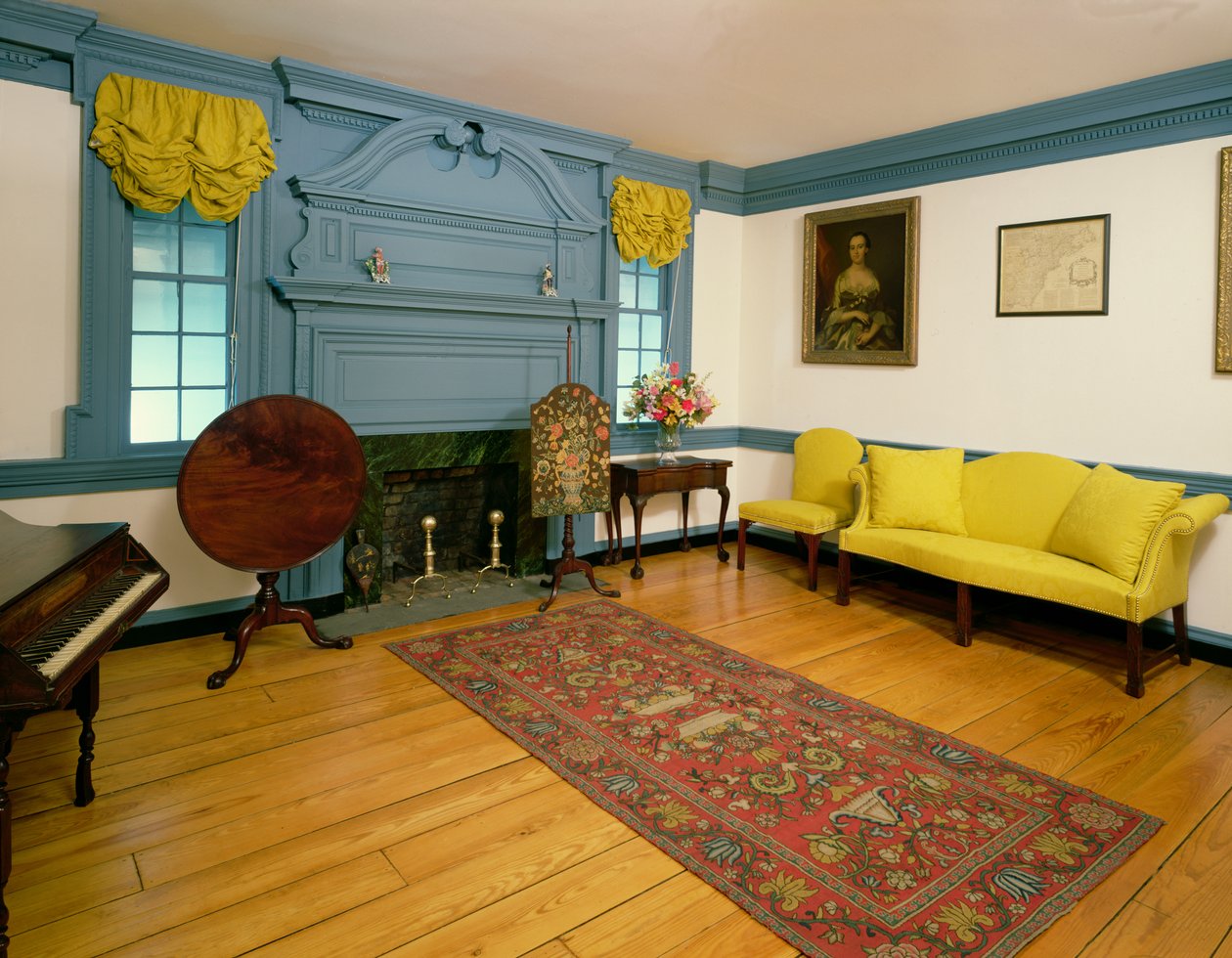 El Salón, La Casa de la Cúpula, Edenton, Carolina del Norte, c.1725 de American School