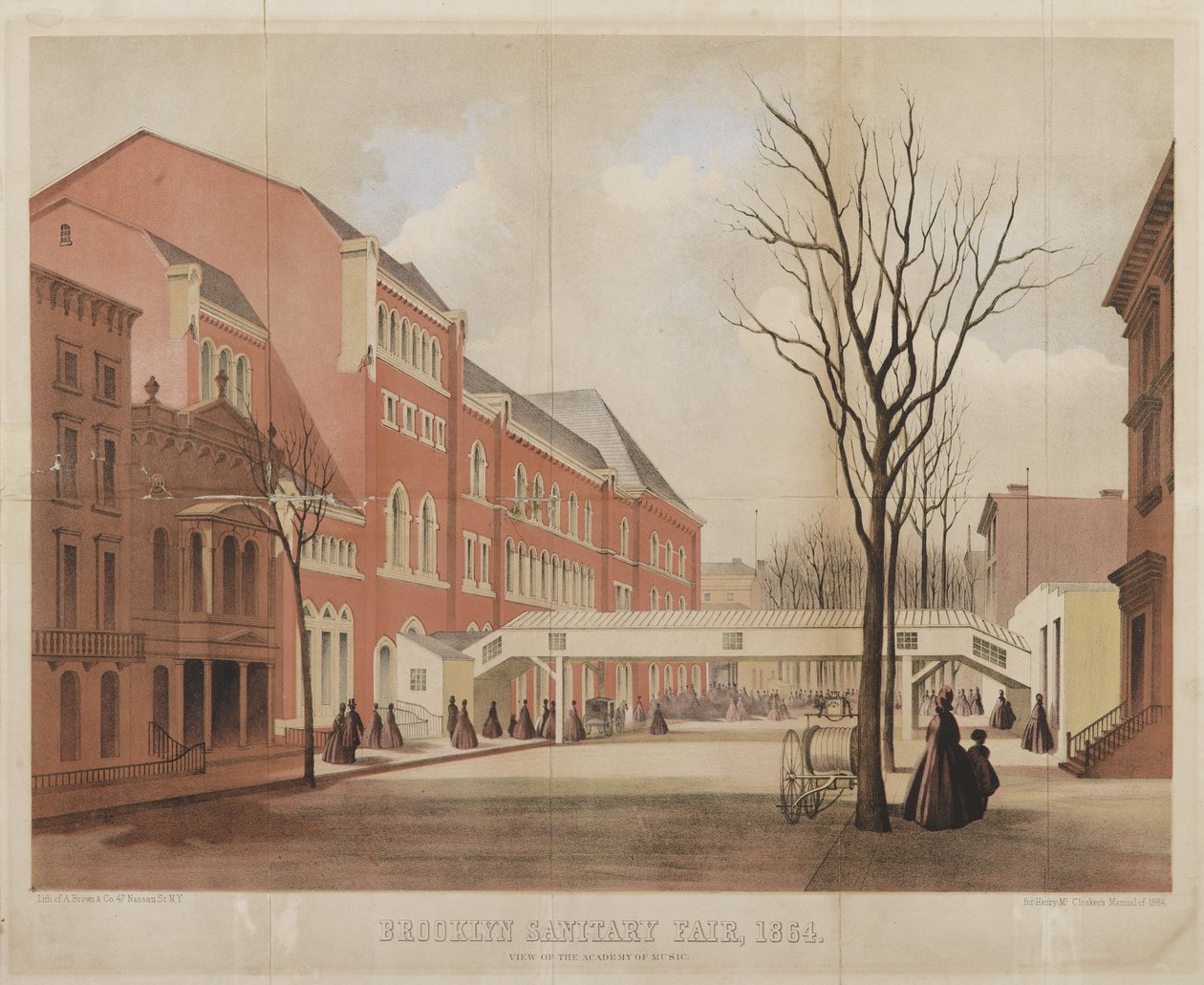 Vista de la Academia de Música, Feria Sanitaria de Brooklyn, 1864 de American School