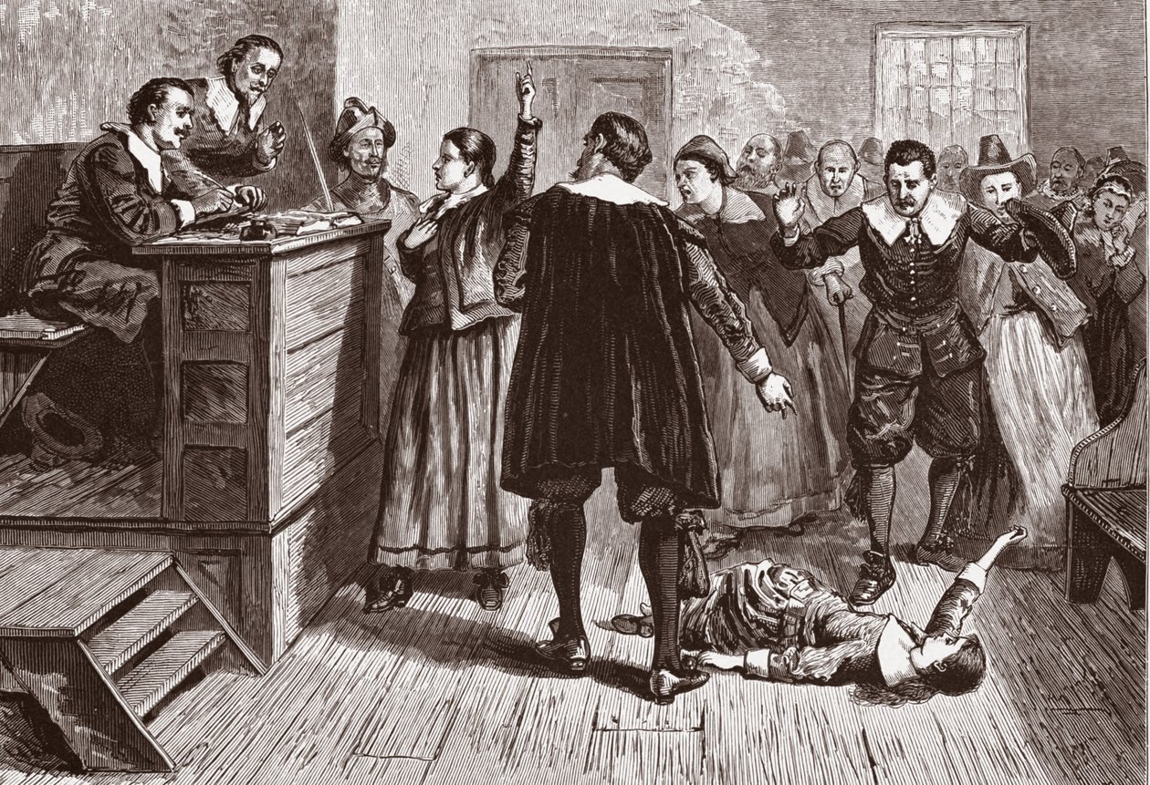Brujería en Salem Village; de Pioneros en el asentamiento de América: desde Florida en 1510 hasta California en 1849; William A Crafts; pub. 1876 de American School