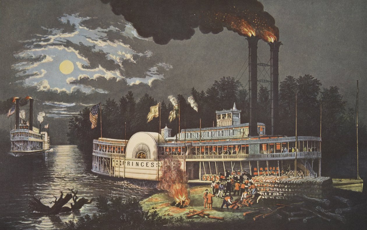 Cargando Leña en el Mississippi de American School
