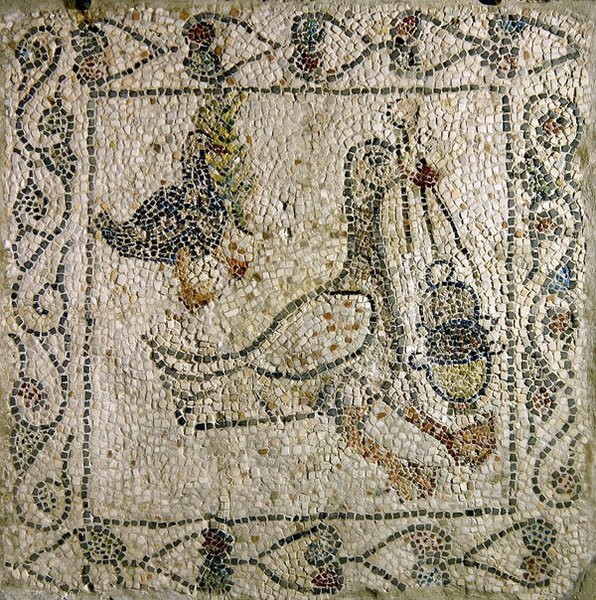 El ganso con el incensario, 1213 (mosaico) de Byzantine