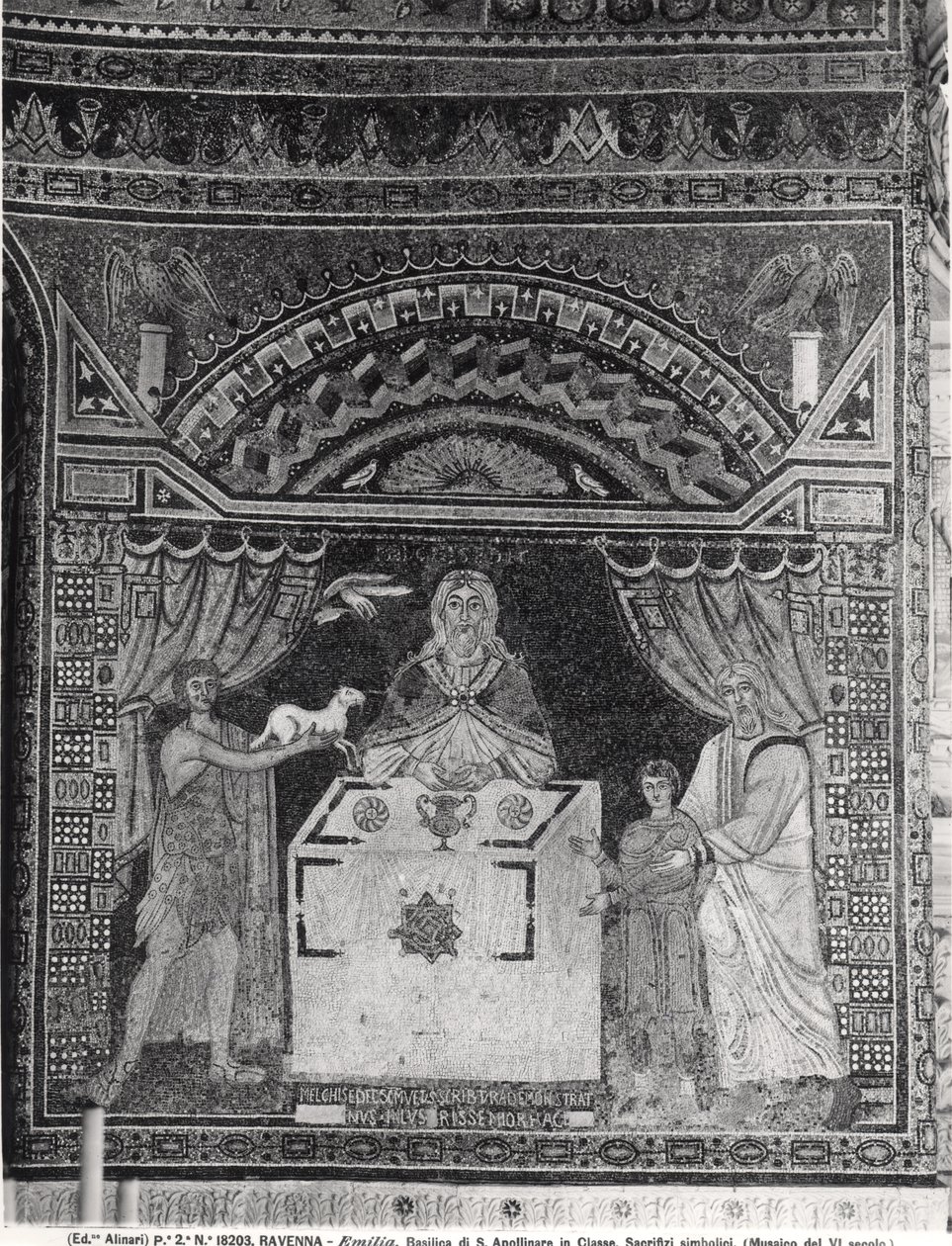 Sacrificio de Melquisedec (mosaico) de Byzantine School